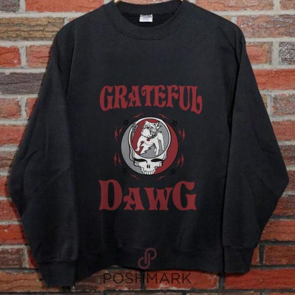Grateful Dawg Georgia Football Fan Graphic Crewneck Sweatshirt